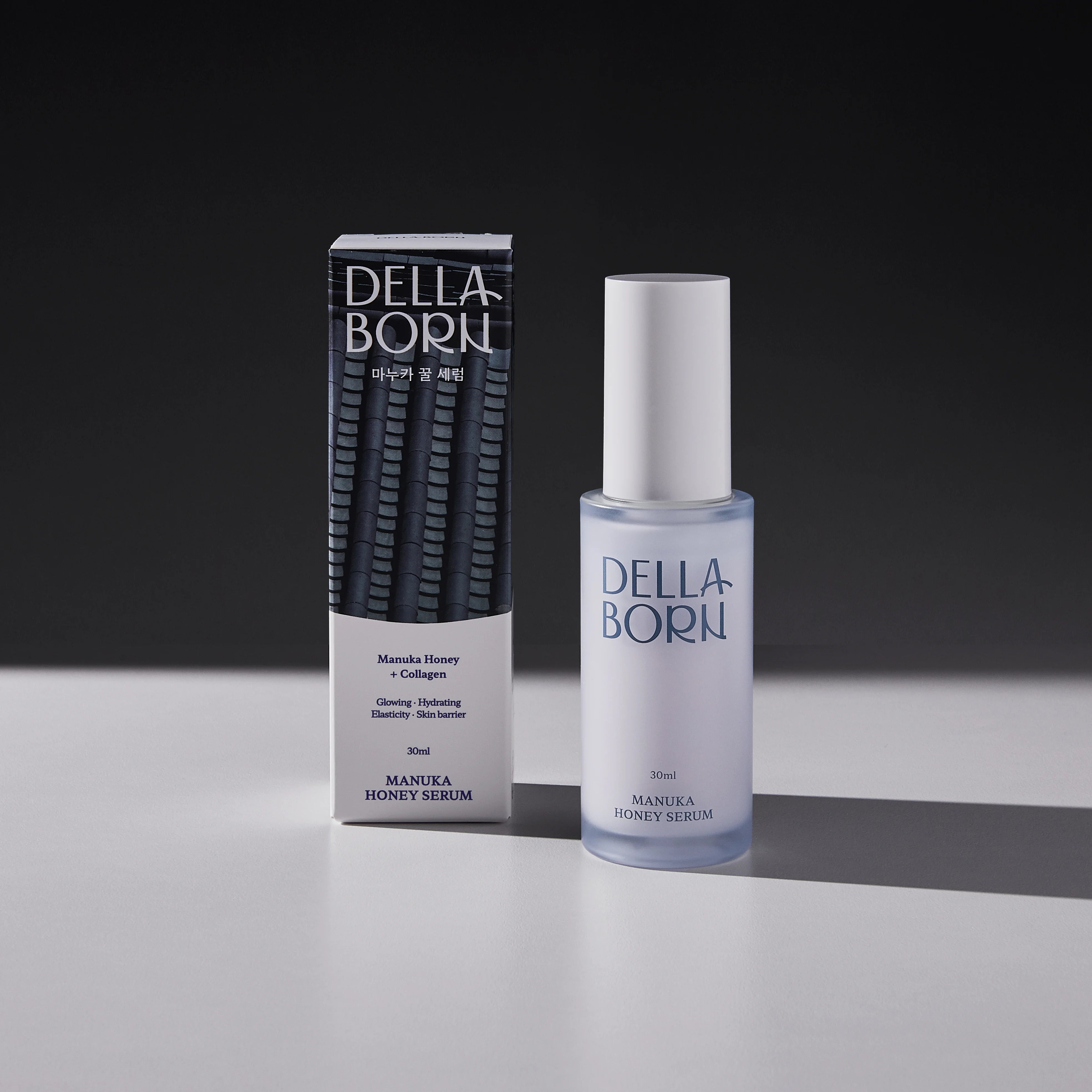 Serum visage Della Born au miel de manuka et collagene, hydratant et reparateur.