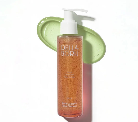 Nettoyant coreen Della Born Rose Collagen Glow, formule hydratante et apaisante.