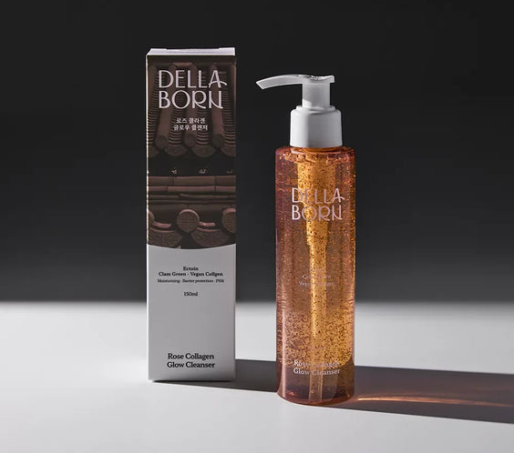 Della Born Rose Collagen Glow Cleanser, nettoyant visage coreen hydratant et eclat.