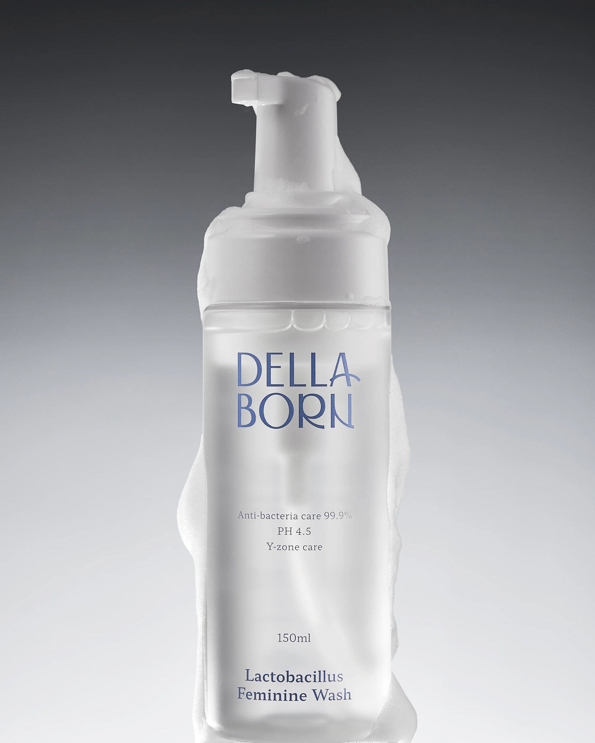Nettoyant feminin Della Born Lactobacillus, soin intime apaisant coreen avec mousse.