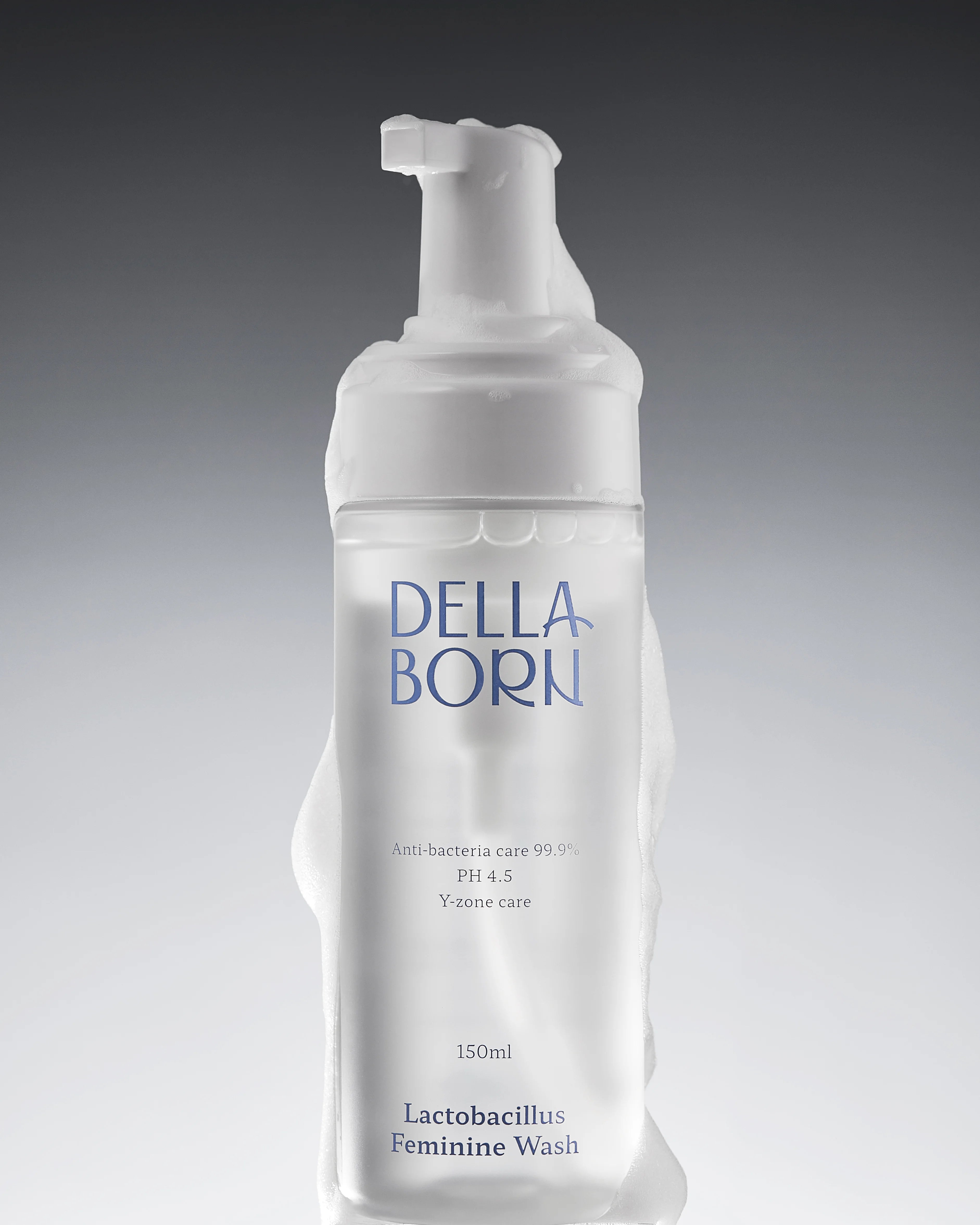 Nettoyant feminin Della Born Lactobacillus, soin intime apaisant coreen avec mousse.